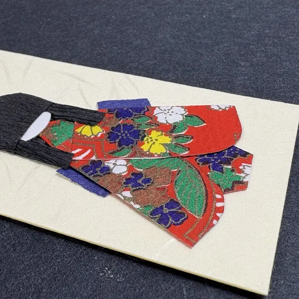 Handmade Japanese Bookmarks Set Of 3 Kimono Origami Paper Shiori Dolls in Pocket